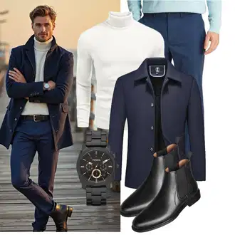 Outfit mit Blau Uhr Fossil "Business Outfit"