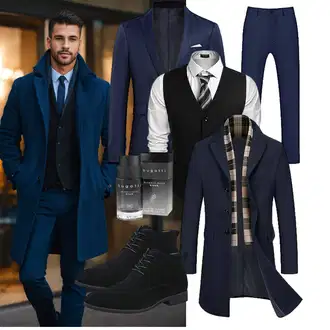 Business Outfits mit Schwarz/Dunkelgrau COOFANDY "Business Outfit"
