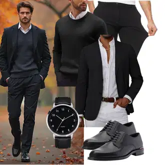 Business Outfits mit Schwarz/Khaki/Dunkelgrau Indicode "Business Outfit"
