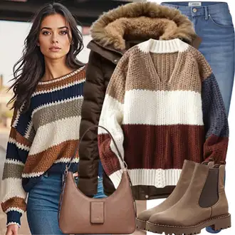 outfit mit Bež/Rjava Prehodna Jakna Jesenska jakna/Box jakna/Zimska Jakna/Teddy jakna/Vintage Jakna/Pletena Jakna iz Flisa/Trajnostna Jakna/Bomber Jakna ex moda "Cool zimski outfit"