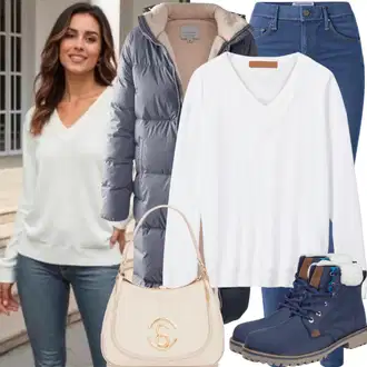 Kombinacije za golf Zima sa Smeđa/Bež/Kaki Donja Jakna/Puferica Jakna/Zimska Parka/Zimska Jakna MARIKOO, Crna Chelsea Gležnjača/Podstavljena Gležnjača About You "Cool zimski outfit"
