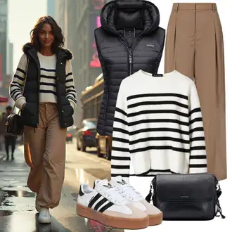 Chic Outfits Poslovna mit Roza/Rjava/Škrlatna/Oranžna/Črna Ravna Hlača/Poslovna Hlača/Obleka Hlača/Hlača z Razporkom/Bootcut Hlača/Nagubane hlače koton "Elegantna obleka za Rak"Look: Nor, Stil, Pisarna, Poslovna