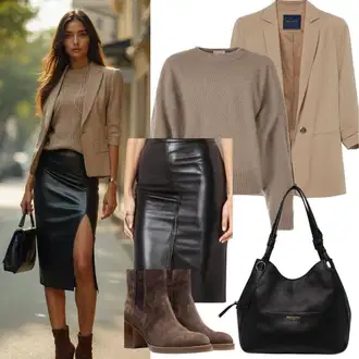 Outfity do kanceláře Pracovní pohovor s Hnědá Krátké Sako/Kožená Pánská Bund/Oversize Sako/Boyfriend Sako/Kordové Sako/Kožená bunda pro muže italy moda "Elegantní podzimní oblečení"