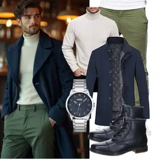 Outfit mit DunkelGrün/Khaki/Grün MERISH "Freizeit Outfit"