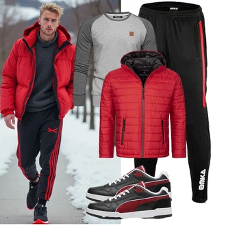 Outfit mit Steppjacke/Outdoorjacke Rock Creek "Freizeit Outfit"