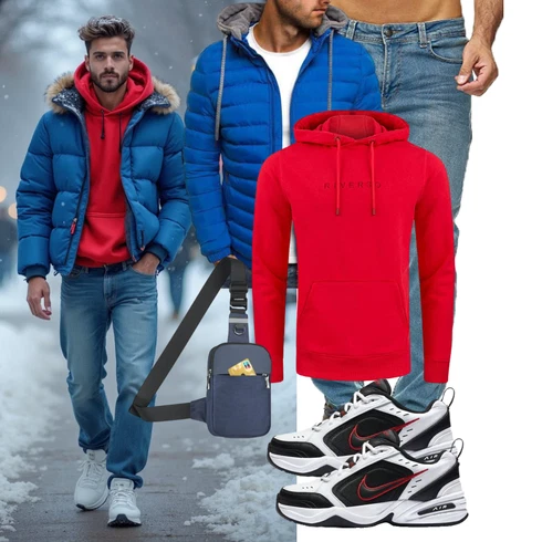 Blau/Hellblau Jacke mit Seitlichem Reißverschluss/DaunenJacke/SteppJacke/WinterJacke/KapuzenJacke/Puffer Jacke shownicer kombinieren