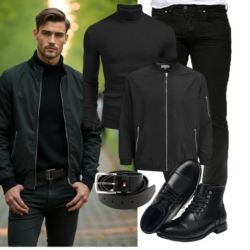 Schwarz/Dunkelgrau/Grau Coachjacke/Nachhaltige Jacke/Funktionsjacke/Sommerjacke/Jacke mit Seitlichem Reißverschluss/Frühlingsjacke/Leichte Jacke/Windbreaker Jacke/Nylonjacke/Bomberjacke Jack & Jones kombinieren mit Schwarz SchnürSchuh/Vintage Stiefelette/Leder Stiefelette/LederSchuh/Gefütterte Stiefelette/Flache Stiefelette/Springerstiefel/Klassischer Stiefel/Schnürstiefelette SL-Saint