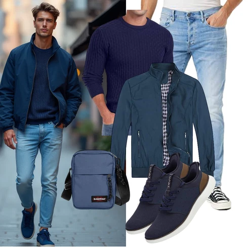 Blau/DunkelBlau Bomberjacke/Sportjacke/Leichte Jacke/2in1 Jacke/Herbstjacke/Innenfutter Jacke/Sommerjacke/Nylonjacke/Jacke mit Seitlichem Reißverschluss/Frühlingsjacke Allthemen kombinieren
