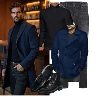 Winter Outfit mit Schwarz Schnürschuh/Vintage Stiefelette/Leder Stiefelette/Lederschuh/Gefütterte Stiefelette/Flache Stiefelette/Springerstiefel/Klassischer Stiefel/Schnürstiefelette SL-Saint "Freizeit Outfit"