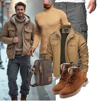 Outfit mit Hemd/Winter Parka Leif Nelson "Freizeit Outfit"