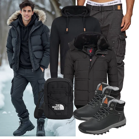 Winter Sneaker/Herren Lederschuhe/Wasserfester Schuh/Wasserdichter Outdoorschuh/Wasserdichter Stiefel/Trekkingstiefel Pastaza kombinieren mit Blau Hose/Winter Parka Höhenhorn