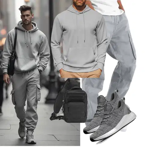 Grau/Dunkelblau/HellGrau/Blau Carpenter Hose/Cargo-Jogginghose/Parachute Hose/Hemd Capri/Cargohose/Cargo Short YAOHUOLE kombinieren