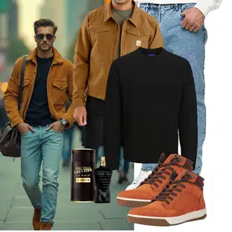 Outfit mit Braun/Khaki/Beige Uniformjacke/Schlupfjacke/Holzfäller Jacke/Trachtenstrickjacke/Vintage Jacke/Cordjacke/Kastenjacke Carhartt "Freizeit Outfit"