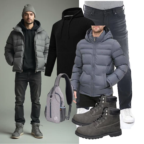 Oversize Schwarz Sport Hoodie/Strick Hoodie/Kapuzenpullover Huayuzh kombinierenLook: Casual, Classic, Oversize, Schlichte, Outdoor, Stil, Skater, Workwear