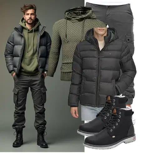 Khaki/Dunkelgrün/Grau/DunkelGrau Cargohose/Cargo-Jogginghose/Hemd Capri/Cargo Short Cassiecy kombinieren