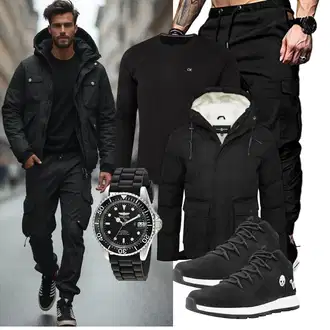 Elegant Outfit mit Schwarz/Khaki FreizeitHose/SportHose/WinterHose/Jogger Hose/CargoHose/Cargo-JoggingHose/Capri/Cargo Short Elegancity "Freizeit Outfit"Look: Casual, Schick, Uni, Goa, Stil, Techno, Hip Hop, Coole, Rap, Workwear, Streetwear, Smart Casual, Unisex, Trendige, Elegant