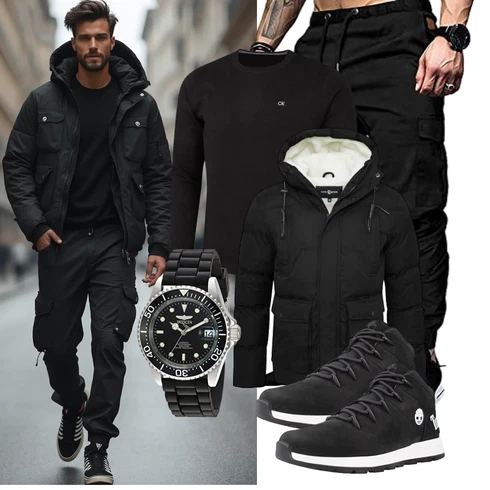 Schwarz 2in1 Jacke/Parka-übergangsjacke/Kapuzenjacke/Daunenjacke/Winter Parka/Puffer Jacke/Winterjacke Soulstar kombinieren