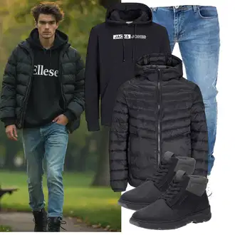 Tapered Outfit mit Puffer Jacke Jack & Jones "Freizeit Outfit"