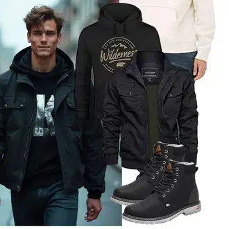 Logoprint Outfit mit Blau/Schwarz/Orange/Grün Partner Hoodie/Ausgefallener Hoodie/Sport Hoodie/Vintage Hoodie/Hoodie/Unisex Hoodie Neverless "Freizeit Outfit"