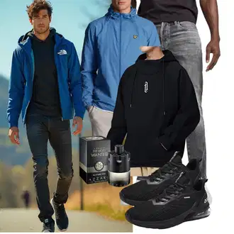 Outfit mit Schwarz/Beige/Dunkelblau 2-in-1 Pullover/KapuzenPullover/Hoodie/Oversized Zip Hoodie/Unisex Hoodie/Ausgefallener Hoodie Eocicvvi "Freizeit Outfit"