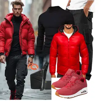 Outfit mit Schwarz/Dunkelblau/Khaki MotorradHose/Cargo-JoggingHose/Carpenter Hose/CargoHose/Capri/Cargo Short DUOLUVA "Freizeit Outfit"