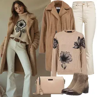 outfit mit Bež/Khaki/Rjava Škorenj Gležnar na Vezalke/Bojni Škorenj/Škornj na Vezalke s Slatformo/Klasični škorenj/Škornj s Platformo Buffalo "Jesenska oblačila"