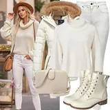 Krem Škornji outfiti za dame image