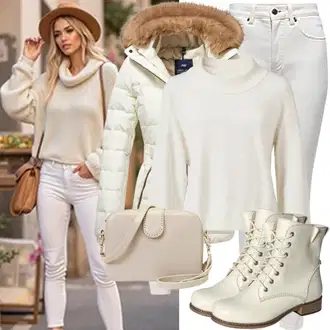outfit mit Bela/Krem Usnjena Jakna/Ženske 7/8 Kavbojke/Gležnarji/Capri Kavbojke/Odrezane Kavbojke/Girlfriend Kavbojke/Kavbojka z Nizkim Pasom/Push up Kavbojke/Regular Fit Kavbojke/Ozke Kavbojke/Usnjene Čevlje/Zožene Kavbojke orsay "Jesenska obleka za vsakdanjo uporabo"