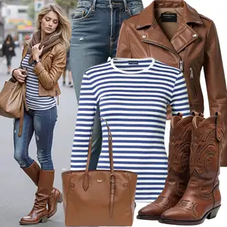 Style Outfits Western mit Rjava/Bež Jakna za Pakiranje/Jakna za tek/Jakna z voskom/Jakna srajka answear lab, Rjava Kavbojski Škornj/Vintage škorenj/Nagubani Škorenj/Dolg Škorenj/Široki škorenj/Kavbojski gleženj/Visok Škornj do Kolen wr1 "Jesenska obleka za vsakodnevno uporabo"Look: Delovna oblačila, Safari, Vintage, Francoski, Zunaj, Western, Retro, 80. leta, Divji zahod, Cowgirl