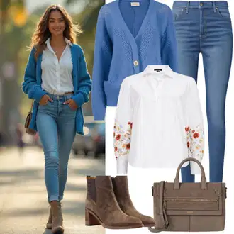 outfit mit Siva/Rjava/Škrlatna/Svetlo siva Škorenj Škornj z visokimi petami/Poletni gležnjar/Podloženi Gležnar/Klasični gležnjar/Zimski gležnjar ps1 "Jesenska večerna obleka"