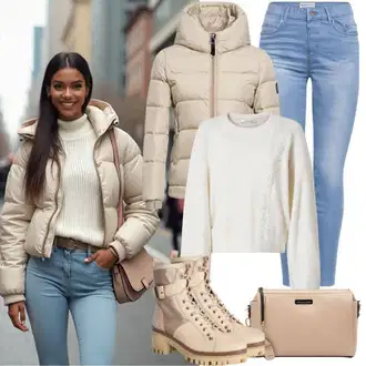 outfit mit Bež/Khaki Trajnostna Jakna/Zimska Parka/Zimska Jakna/Napihnjena Jakna/Prešita Jakna/Puhovka/Parka Prehodna Jakna/Poletna Jakna/Jesenska jakna answear lab "Jesenski videz"