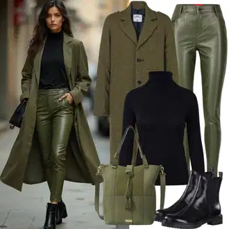 Green pants outfits "Lep jesenski videz"