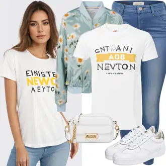 Outfity pro léto Pracovní oděvy s Žlutá Kardigán se stojatým límečkem denim culture "Letní oblečení"Look: 60. Let, 70tá léta, Venkovní, Preppy, Bezešvé, Skromné, Skater, S průsvitem, Unisex, Pracovní oděvy