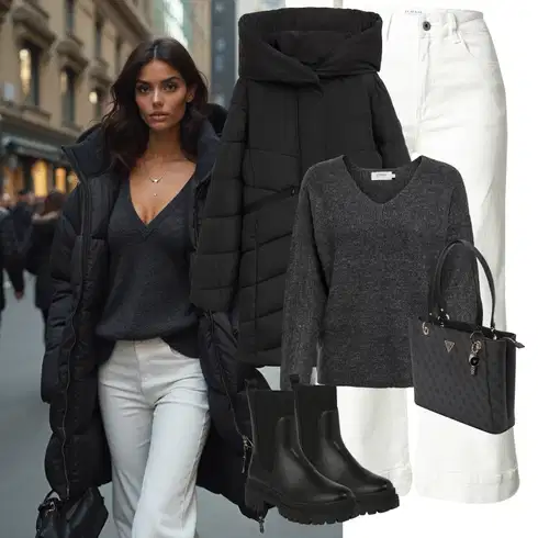 Kombinace Krémová/Bílá/Khaki Zvonová Kalhoty/Kalhoty s Vysokým Pasem/Kalhoty se Štěrbinou/Kalhoty Bootcut/Rozšířená Kalhoty/Twillová Kalhoty/3/4 Kalhoty/Culotte Kalhoty/Marlene Kalhoty/Široká Kalhoty about you x iconic by tatiana kucharova kombinovat s Černá/Šedá/Tmavě šedá Sveter Basic Svetr/Kašmírový Svetr/Svetr z Jemné Pleteniny/Kašmírový Svetr/Mohair Pullover/Jednoduchý Svetr/Svetr s V-výstřihem/Vlněný Svetr Only