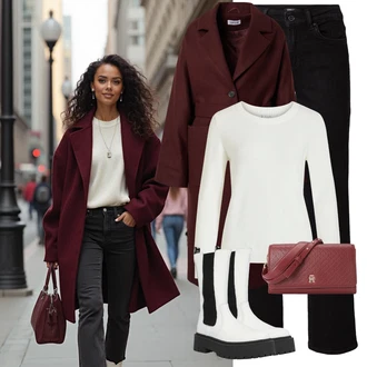 Outfit sa Bijela Gležnjača s platformom/Čizma s Platformom Steve Madden "Outfit za zimu"