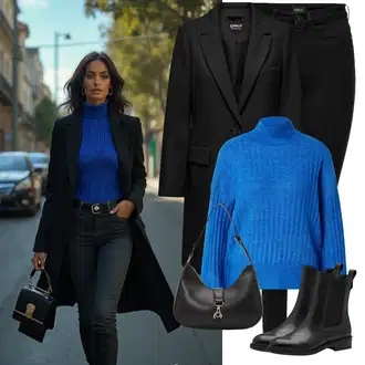 Outfit sa Crna/Tamnoplava Podstavljena Tajica/Tople Tajice/Neprozirna Tajica/Oblikovana Tajica/Sportska Tajica/Kožna Jakna/Tajice s Prorezom/Pletena Tajica/Pamučna Tajica Only "Outfit za zimu"