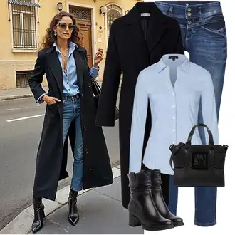 Outfit sa Crna/Siva/Pink Armani Exchange "Moderan zimski outfit"