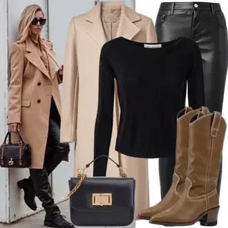 outfit mit Črna Fini Pleteni Pulover/Pulover Carmen/Pulover z Okroglim Izrezom/Preprost Pulover/Pulover iz Kašmirja/Pulover iz Kašmirja/Osnovni Pulover/Pulover z Izrezom/Pleteni Pulover/Termo Pulover/2-v-1 Pulover/Volnen Pulover answear lab "Modisches Winter Outfit"