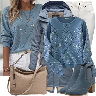 outfit mit Bela/Krem Usnjena Jakna/Ženske 7/8 Kavbojke/Gležnarji/Capri Kavbojke/Odrezane Kavbojke/Girlfriend Kavbojke/Kavbojka z Nizkim Pasom/Push up Kavbojke/Regular Fit Kavbojke/Ozke Kavbojke/Usnjene Čevlje/Zožene Kavbojke orsay "Modni zimski outfit"