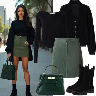 outfit mit Rjava/Črna/Temno rdeča/Škrlatna/Temno siva Fini Pleteni Pulover/Pulover iz Kašmirja/Pulover Carmen/Osnovni Pulover/Pulover z Okroglim Izrezom/Pulover iz Kašmirja/Pleteni Pulover/Volnen Pulover/Preprost Pulover/Mohair Pullover answear lab "Outfit für den Frühling"