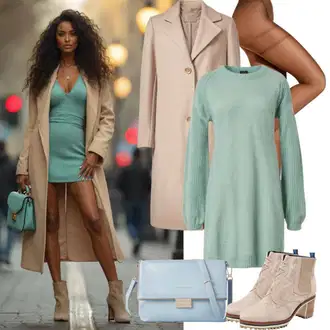 outfit mit Bež/Khaki/Rjava Škorenj Usnjena Jakna/Chelsea Škornj/Ravni Gležnjar/Gumijasti Gležnar primohurt "Outfit für den Frühling"