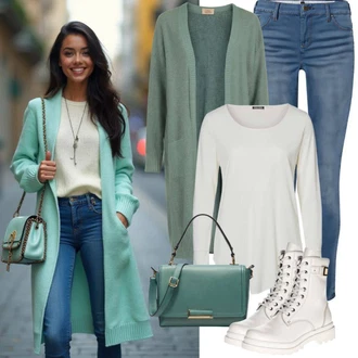 Outfit s Bílá Zimní Kozačka Boty do Sněhu/Šněrovací Kozačka na Platformě/Teniska na platformě/Vycpaná kozačka/Zimní tenisky/Bota na Platformě Tamaris "Outfit für den Frühling"