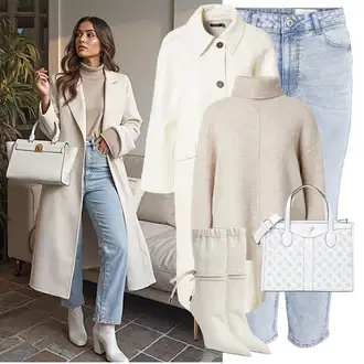 Kombinacije s "mom" trapericama Stil sa Svjetloplava/Plava Girlfriend Traperice/Sužene Traperice/Boyfriend Jeans/Skraćene Traperice/Mom Jean/High Waist Traperice/Dad Traperice/Vintage traperice Noisy may "Zimski look"