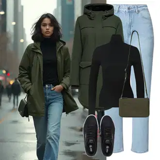 Outfity z džínu Zima s Černá/Hnědá/Červená Svetr z Jemné Pleteniny/Kašmírový Svetr/Rolák/Svetr s límečkem Only "Zimní look"