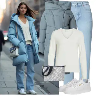 Kombinacije od trapera Zima sa Plava/SvjetloPlava/Siva Nekategorizirano Noisy may "Moderan zimski outfit"