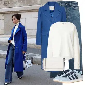 Jízda na koni Outfit s Krémová/Bílá/Khaki Fleecová Mikina/Kožená bunda/Sportovní mikina Adidas Originals "Módní zimní outfit"Look: Volný čas, Jízda na koni