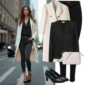 Outfit sa Crna/Tamnoplava Podstavljena Tajica/Tople Tajice/Neprozirna Tajica/Oblikovana Tajica/Sportska Tajica/Kožna Jakna/Tajice s Prorezom/Pletena Tajica/Pamučna Tajica Only "Zimski look"