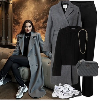 Outfit sa Bijela/Bež/Zlatni Fini lančić/Collier Pilgrim "Savršen za zimu"