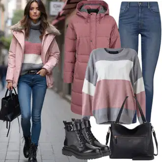 Zima outfit mit Črna Superga Zimske superge/Zimski gležnjar/Škornj za Sneg/Oblazinjeni škorenj/Zimski škornj iz jagnječje kože primohurt "Perfekt für den Winter"