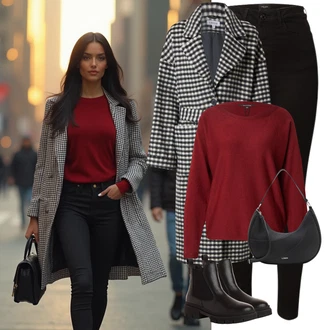 Outfity z džínu Skinny s Černá Kožená bunda/High Waist Džínové Kalhoty/Termální Džíny/Motorkářské Džíny/Kožené Boty/Sweat Džíny VERO MODA "Zimní look"